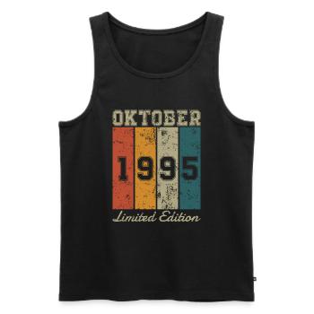 Geburtstag: Oktober 1995 - Limited Edition Retro - Männer Premium Bio Tank Top - Schwarz - Vorne - Michal (187cm)
