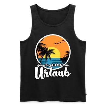 Urlaub Sommerurlaub Urlauber - Männer Premium Bio Tank Top - Schwarz - Vorne - AI Model Male 178 light (178cm)