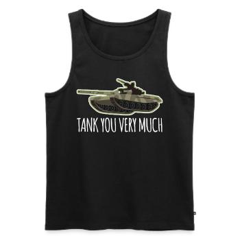 Panzer Spruch Kampfpanzer Panzerfahrer - Männer Premium Bio Tank Top - Schwarz - Vorne - AI Model Male 178 light (178cm)
