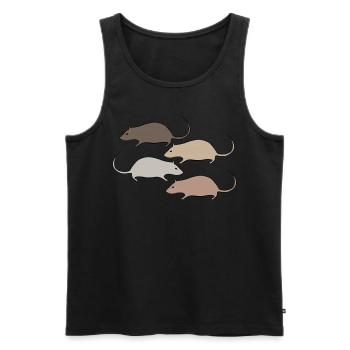 Souris, rat, rats, souris - Débardeur bio Premium Homme - noir - Devant - Michal (187cm)