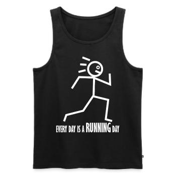 Laufen Sprinten Laufsport - Männer Premium Bio Tank Top - Schwarz - Vorne - AI Model Male 178 light (178cm)