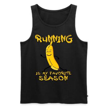 Running Race Banana Running - Men's Premium Organic Tank Top - black - Front - Michal (187cm)