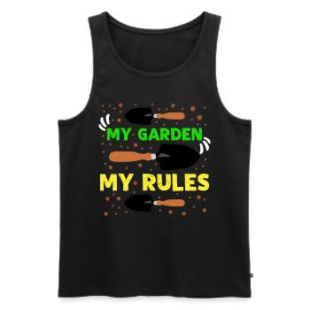 Garden rules gardeners landscaping farmers - Men's Premium Organic Tank Top - black - Front - Michal (187cm)