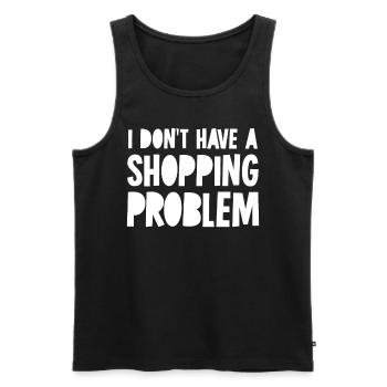 Shopping Problem Shoppen - Männer Premium Bio Tank Top - Schwarz - Vorne - AI Model Male 178 light (178cm)