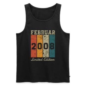 Geburtstag: Februar 2008 - Limited Edition Retro - Männer Premium Bio Tank Top - Schwarz - Vorne - AI Model Male 178 light (178cm)
