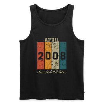 Geburtstag: April 2008 - Limited Edition Retro - Männer Premium Bio Tank Top - Schwarz - Vorne - AI Model Male 178 light (178cm)