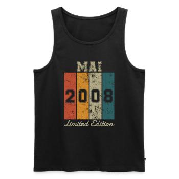Geburtstag: Mai 2008 - Limited Edition Retro - Männer Premium Bio Tank Top - Schwarz - Vorne - AI Model Male 178 light (178cm)