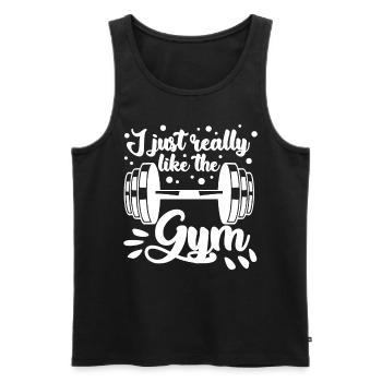Dumbbell Fitness Strongman Bodybuilder Gym - Débardeur bio Premium Homme - noir - Devant - Michal (187cm)