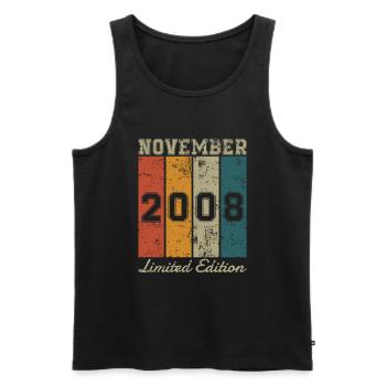Geburtstag: November 2008 - Limited Edition Retro - Männer Premium Bio Tank Top - Schwarz - Vorne - AI Model Male 178 light (178cm)