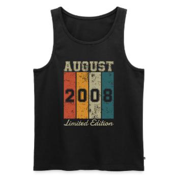 Geburtstag: August 2008 - Limited Edition Retro - Männer Premium Bio Tank Top - Schwarz - Vorne - AI Model Male 178 light (178cm)