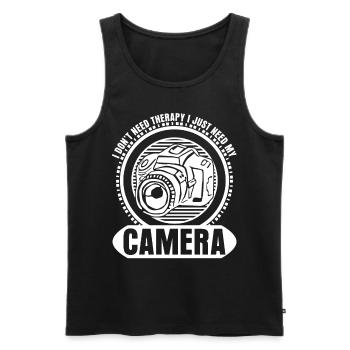 Camera Photographer Camera - Men's Premium Organic Tank Top - black - Front - Michal (187cm)
