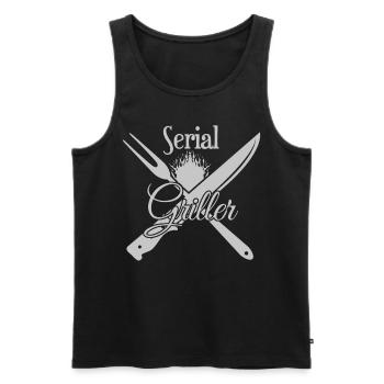 Grillen Barbecue Grill Grillmeister - Männer Premium Bio Tank Top - Schwarz - Vorne - Michal (187cm)