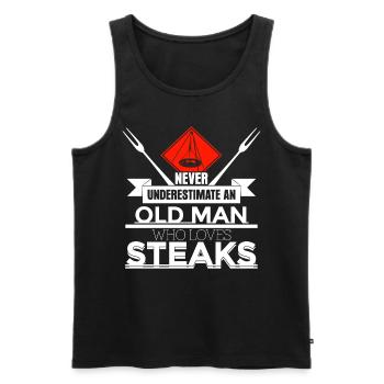Grillen Grillmeister Barbecue Schwenken - Männer Premium Bio Tank Top - Schwarz - Vorne - AI Model Male 178 light (178cm)