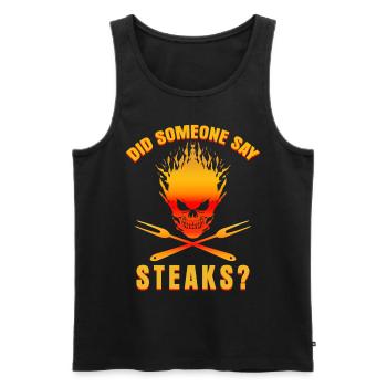 Grillen Barbecue Grill Steaks - Männer Premium Bio Tank Top - Schwarz - Vorne - Michal (187cm)