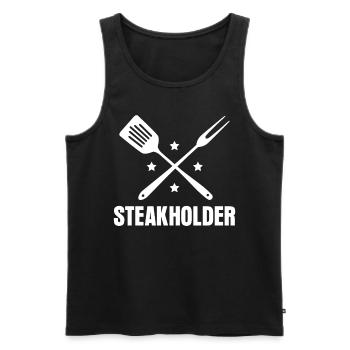 Grillen Steak Grill Barbecue Steaks - Männer Premium Bio Tank Top - Schwarz - Vorne - AI Model Male 178 light (178cm)