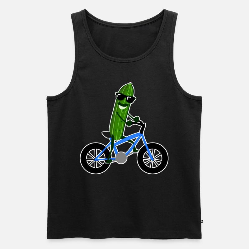 Cucumber on Bicycle Cucumbers - Men's Premium Organic Tank Top - black