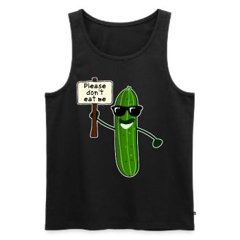 Gurke mit Sonnenbrille Gurken - Männer Premium Bio Tank Top - Schwarz - Vorne - AI Model Male 178 light (178cm)