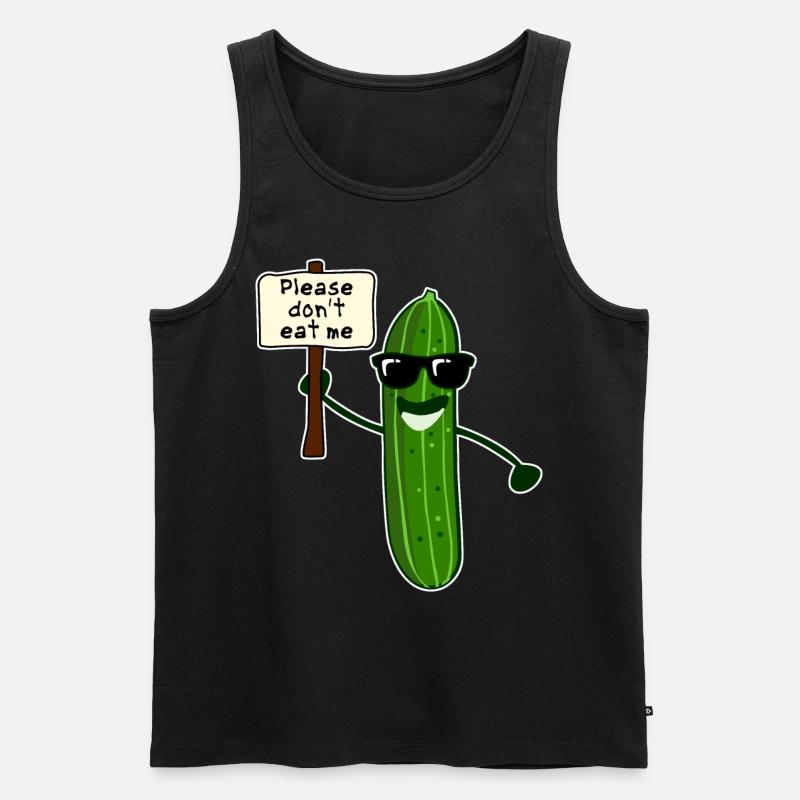 Gurke mit Sonnenbrille Gurken - Männer Premium Bio Tank Top - Schwarz