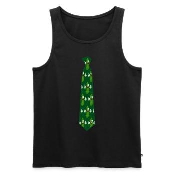 Gurken Krawatte mit Gurke - Männer Premium Bio Tank Top - Schwarz - Vorne - AI Model Male 178 light (178cm)