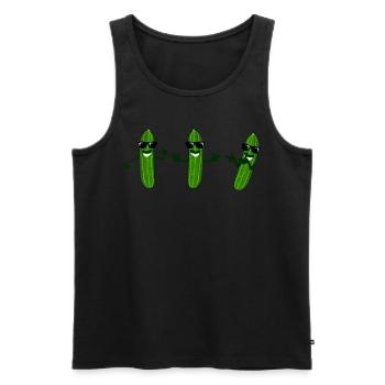 Gurken mit Sonnenbrille Gurke - Männer Premium Bio Tank Top - Schwarz - Vorne - AI Model Male 178 light (178cm)