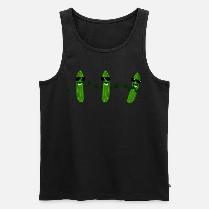 Gurken mit Sonnenbrille Gurke - Männer Premium Bio Tank Top - Schwarz