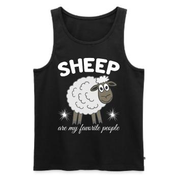 Moutons Moutons Berger Moutons - Débardeur bio Premium Homme - noir - Devant - Michal (187cm)