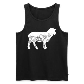Schaf Blumen Schafe Blüten Schäfchen - Männer Premium Bio Tank Top - Schwarz - Vorne - AI Model Male 178 light (178cm)