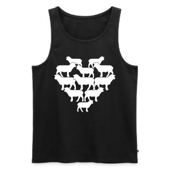 Schaf Schafe Herz Schäfchen - Männer Premium Bio Tank Top - Schwarz - Vorne - Michal (187cm)