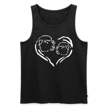 Schaf Herz Schafe Schäfchen - Männer Premium Bio Tank Top - Schwarz - Vorne - Michal (187cm)