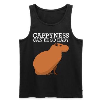 Capybara Happiness Capybaras - Männer Premium Bio Tank Top - Schwarz - Vorne - AI Model Male 178 light (178cm)