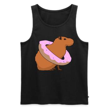 Capybara Donut Capybaras - Männer Premium Bio Tank Top - Schwarz - Vorne - AI Model Male 178 light (178cm)
