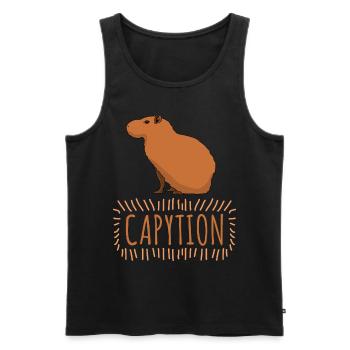 Capybara Caption Capybaras - Männer Premium Bio Tank Top - Schwarz - Vorne - AI Model Male 178 light (178cm)