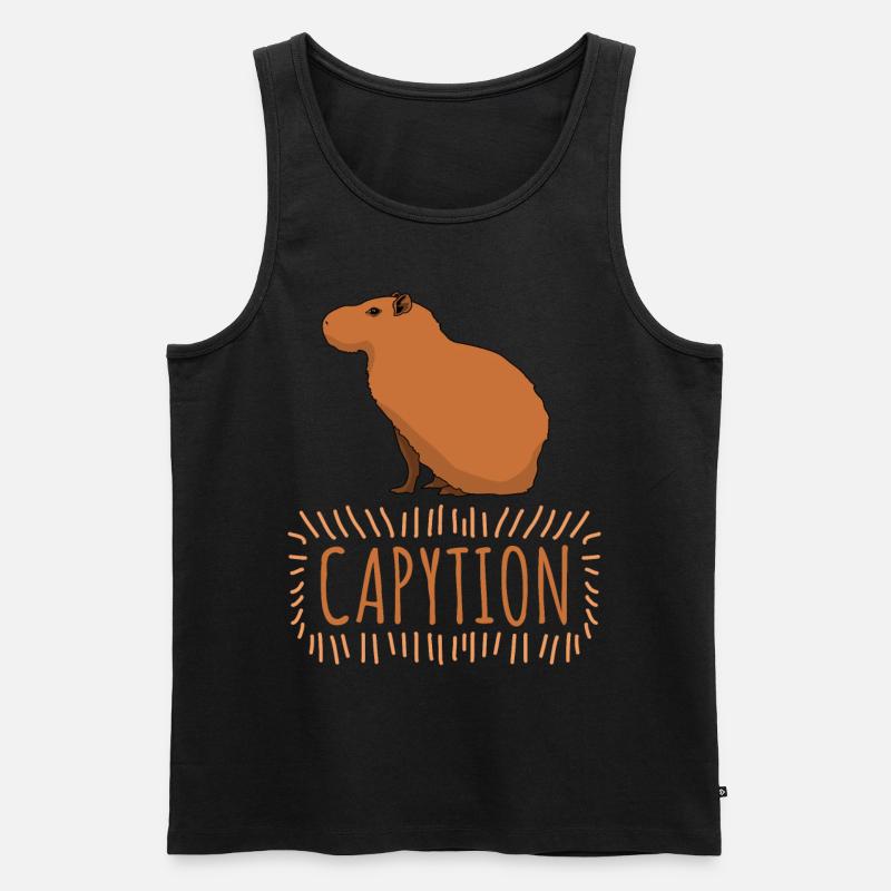 Capybara Caption Capybaras - Männer Premium Bio Tank Top - Schwarz