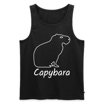 Capybara Wasserschwein Capybaras - Männer Premium Bio Tank Top - Schwarz - Vorne - AI Model Male 178 light (178cm)