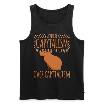 Capybara Capitalism Capybaras - Männer Premium Bio Tank Top - Schwarz - Vorne - AI Model Male 178 light (178cm)