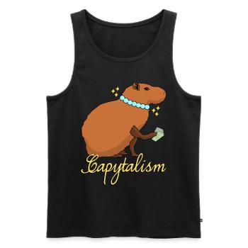 Capybara Kapitalismus Capybaras - Männer Premium Bio Tank Top - Schwarz - Vorne - AI Model Male 178 light (178cm)