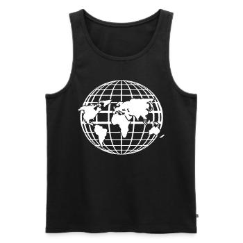 Weltkarten Weltkugel Weltreise - Männer Premium Bio Tank Top - Schwarz - Vorne - AI Model Male 178 light (178cm)