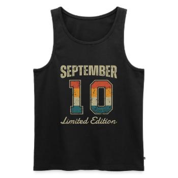 Birthday: September 2010 - Limited Edition Retro - Men's Premium Organic Tank Top - black - Front - Michal (187cm)