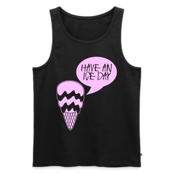 Eis Eisbecher Eiscreme - Männer Premium Bio Tank Top - Schwarz - Vorne - AI Model Male 178 light (178cm)