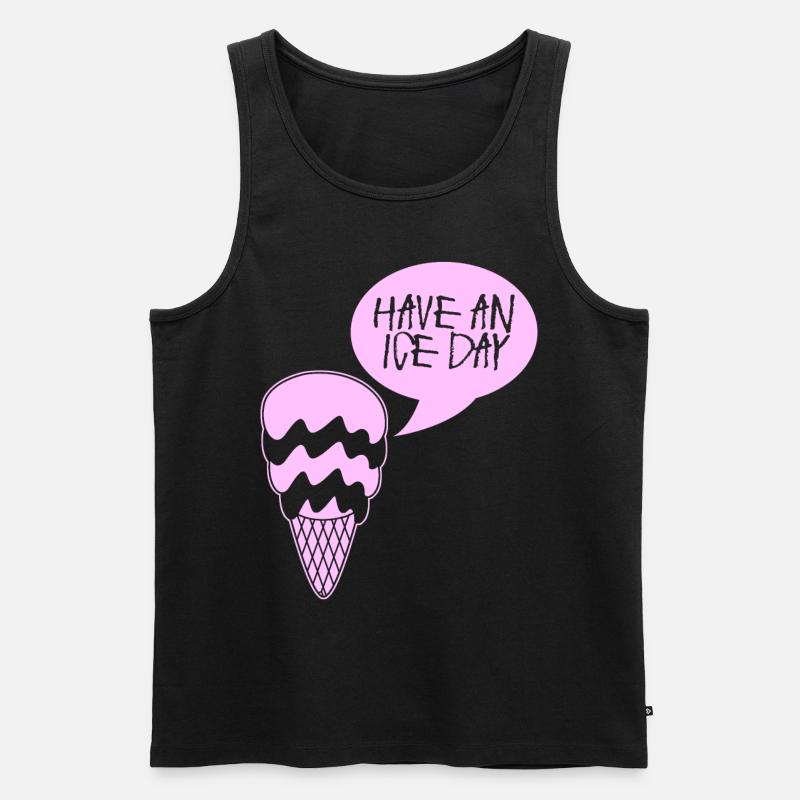 Eis Eisbecher Eiscreme - Männer Premium Bio Tank Top - Schwarz
