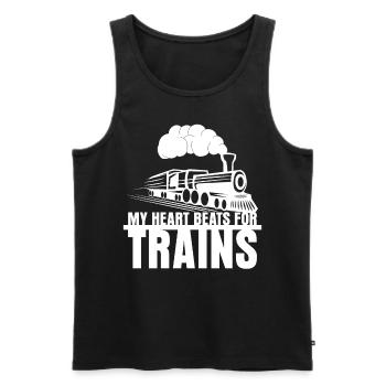 Locomotive Railwayman Railway - Men's Premium Organic Tank Top - black - Front - AI Model Male 178 light (178cm)
