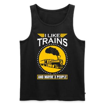 Eisenbahn Lokführer Modeleisenbahn - Männer Premium Bio Tank Top - Schwarz - Vorne - AI Model Male 178 light (178cm)
