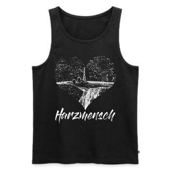 Harz Wandern Harzer Herz Brocken - Männer Premium Bio Tank Top - Schwarz - Vorne - Michal (187cm)