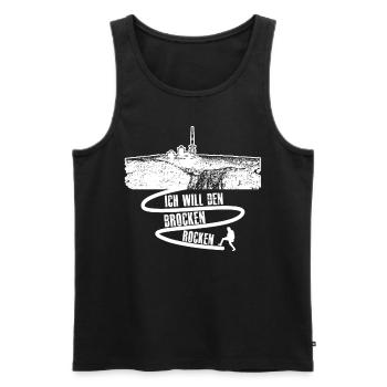 Harz Wandern Brocken Rocken Wanderung - Männer Premium Bio Tank Top - Schwarz - Vorne - Michal (187cm)