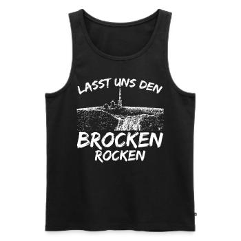 Harz Brocken Rocken Wanderung Wandern - Männer Premium Bio Tank Top - Schwarz - Vorne - Michal (187cm)