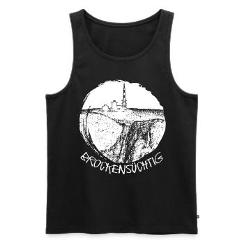 Harz Brockensüchtig Wanderung Wandern - Männer Premium Bio Tank Top - Schwarz - Vorne - Michal (187cm)