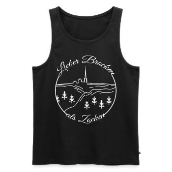 Wanderung im Harz Wandern Brocken - Männer Premium Bio Tank Top - Schwarz - Vorne - Michal (187cm)