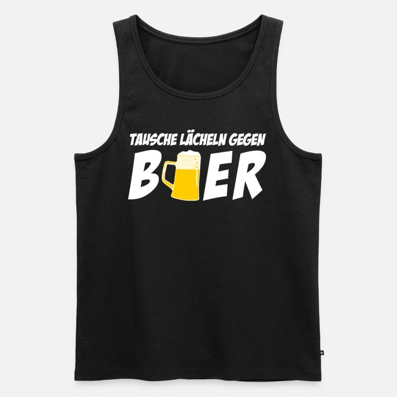 Bier Spruch - Männer Premium Bio Tank Top - Schwarz