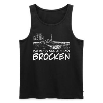 Harz Wandern Harzer Brocken - Männer Premium Bio Tank Top - Schwarz - Vorne - Michal (187cm)