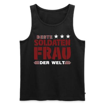 Beste Soldatenfrau - Männer Premium Bio Tank Top - Schwarz - Vorne - Michal (187cm)